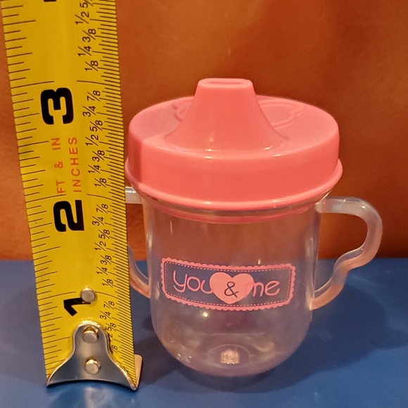 3 inch Pink Lid You & Me Doll Sippy Cup Removable Lid Replacement Toy - Picture 8 of 8